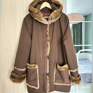 Brown Fur-Lined Women's Coat size XL 14 - 18